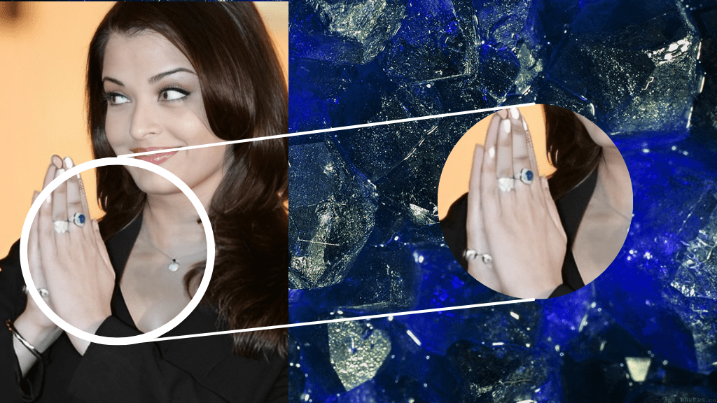 Aishwarya Rai Bachchan wearing blue sapphire