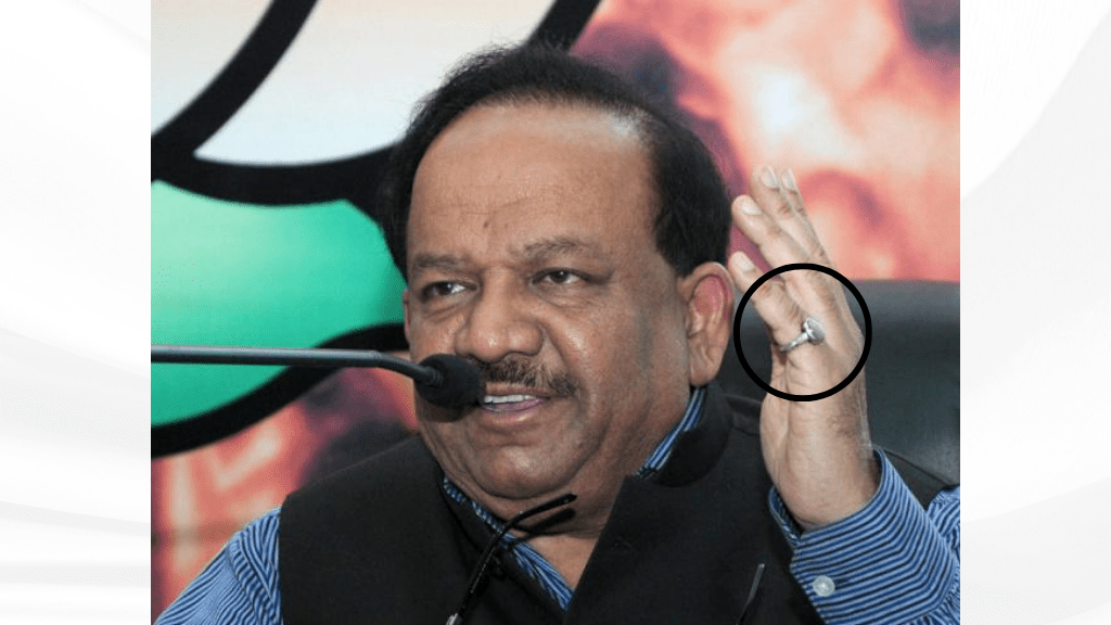 Dr. Harsh Vardhan wearing Cats Eye Ring